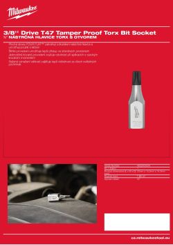 MILWAUKEE ⅜″ nástrčná hlavice TORX s otvorem T47 4932500504 A4 PDF