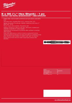MILWAUKEE Shockwave HSS-Ground Drills Gen1 4932352453 A4 PDF