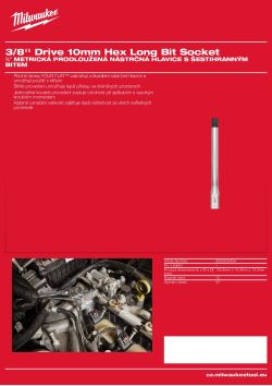 MILWAUKEE 3/8'' Drive Hex Long Bit Socket 4932500454 A4 PDF