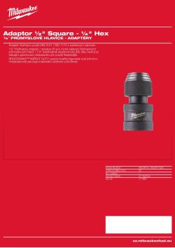 MILWAUKEE Adaptér ½″ čtyřhran na  ¼″ Hex 48034410 A4 PDF