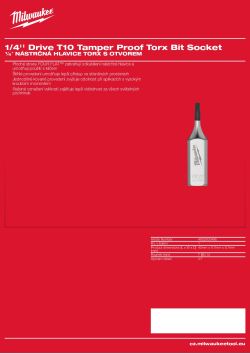 MILWAUKEE ¼″ nástrčná hlavice TORX s otvorem T10 4932500496 A4 PDF