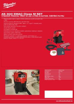 MILWAUKEE Vysavač prachu třídy M (30 litrů) s automatickým čištění filtru 4933413765 A4 PDF