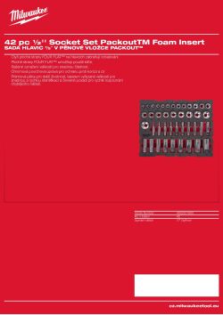 MILWAUKEE Sada hlavic ½″ v pěnové vložce PACKOUT™ 42 ks 4932501869 A4 PDF