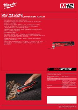 MILWAUKEE M12™ kompaktní multifunkční nářadí 4933451420 A4 PDF