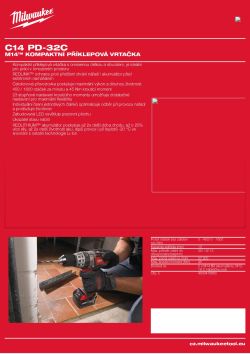 MILWAUKEE M14™ kompaktní příklepová vrtačka 4933416960 A4 PDF