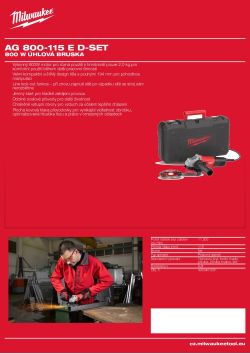 MILWAUKEE 800 W Úhlová bruska 4933451217 A4 PDF