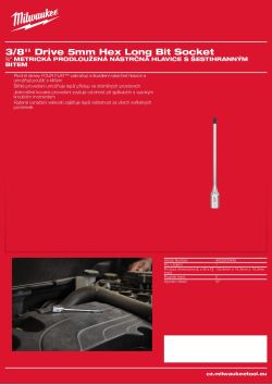 MILWAUKEE 3/8'' Drive Hex Long Bit Socket 4932500449 A4 PDF