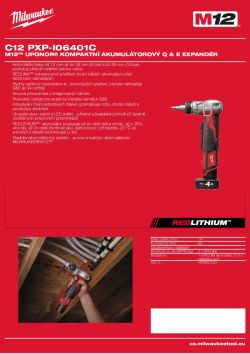 MILWAUKEE M12™ UPONOR™ subkompaktní expandér Q & E 4933451523 A4 PDF
