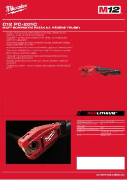 MILWAUKEE M12™ řezák na měděné trubky 4933451365 A4 PDF