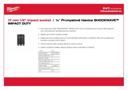 MILWAUKEE Průmyslová hlavice SHOCKWAVE™ IMPACT DUTY ½″ HEX 17 mm krátká 4932478042 A4 PDF