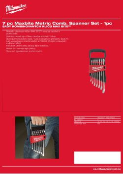 MILWAUKEE Sada stranových klíčů MAX BITE™ 8 - 17mm - 7ks 48229507 A4 PDF