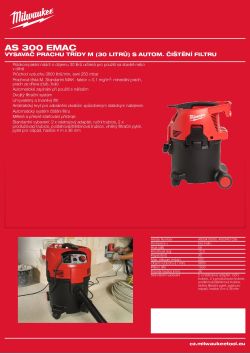 MILWAUKEE Vysavač prachu třídy M (30 litrů) s automatickým čištění filtru 4933451036 A4 PDF