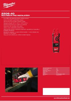 MILWAUKEE Multimetr pro instalatéry 4933416973 A4 PDF