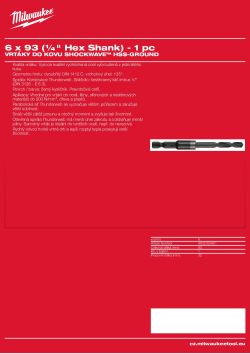 MILWAUKEE Shockwave HSS-Ground Drills Gen1 4932352451 A4 PDF