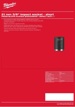 MILWAUKEE Průmyslová hlavice Shockwave ⅜ ″ HEX  21 mm krátká 4932478019 A4 PDF