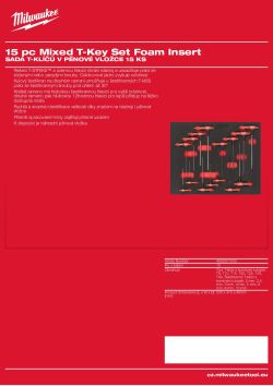 MILWAUKEE Sada T-klíčů v pěnové vložce 15 ks 4932501233 A4 PDF