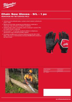 MILWAUKEE Rukavice Cut na řetězovou pilu - 9/L - 1 pár 4932493541 A4 PDF