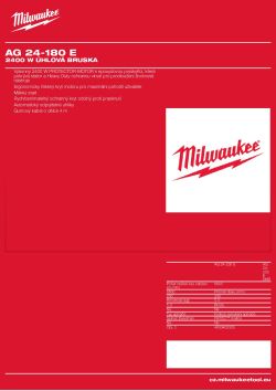 MILWAUKEE 2400 W 180 mm úhlová bruska 4933432040 A4 PDF