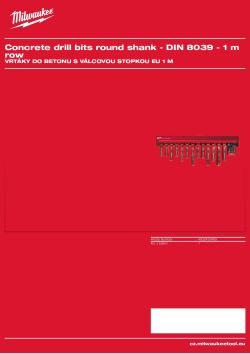 MILWAUKEE EU 1 m Concrete drill bits round shank 4932430499 A4 PDF