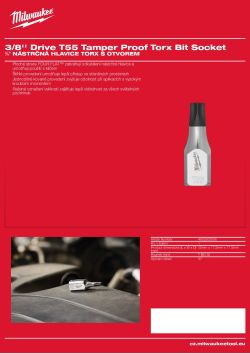 MILWAUKEE ⅜″ nástrčná hlavice TORX s otvorem T55 4932500506 A4 PDF