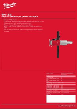 MILWAUKEE 1050 W čtyřrychlostní vrtačka 4933380519 A4 PDF