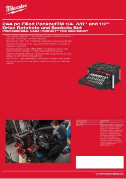 MILWAUKEE 244dílná plně vybavená sada ráčen a nástrčných hlavic PACKOUT™ 1/4˝, 3/8˝ a 1/2˝ 4932501864 A4 PDF
