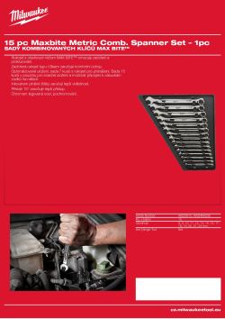 MILWAUKEE Sada stranových klíčů MAX BITE™ 8 - 22mm - 15ks 48229515 A4 PDF