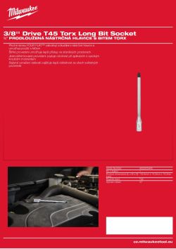 MILWAUKEE 3/8'' Drive Torx Long Bit Socket 4932500445 A4 PDF