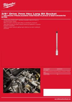 MILWAUKEE 3/8'' Drive Hex Long Bit Socket 4932500451 A4 PDF