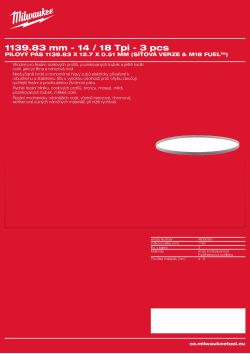 MILWAUKEE Bandsaw blade 1139.83 mm blade length 48390561 A4 PDF