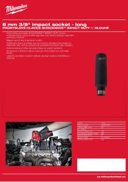 MILWAUKEE Průmyslové hlavice SHOCKWAVE™ IMPACT DUTY ⅜″ HEX prodloužené 8 mm 4932478021 A4 PDF