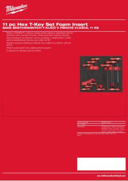 MILWAUKEE 11 pc Hex T-Key Set Foam Insert 4932501230 A4 PDF