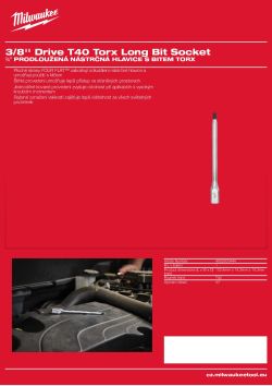MILWAUKEE 3/8'' Drive Torx Long Bit Socket 4932500444 A4 PDF