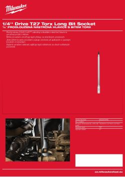 MILWAUKEE 1/4'' Drive Torx Long Bit Socket 4932500442 A4 PDF