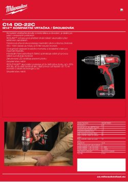 MILWAUKEE M14™ kompaktní vrtačka / šroubovák 4933416990 A4 PDF