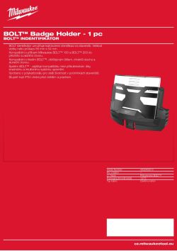 MILWAUKEE BOLT™ indentifikátor 1 ks 4932493510 A4 PDF