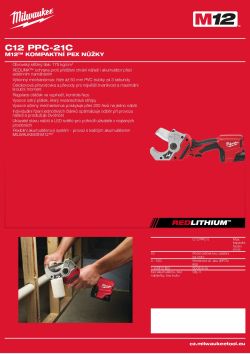 MILWAUKEE M12™ kompaktní PEX nůžky 4933410730 A4 PDF