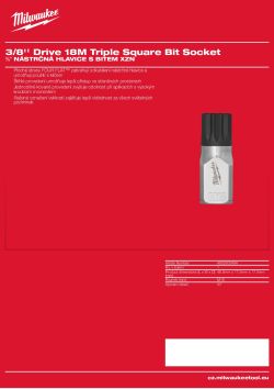 MILWAUKEE ⅜″ nástrčná hlavice s bitem XZN M18 4932500494 A4 PDF