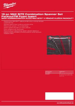 MILWAUKEE Sada kombinovaných klíčů MAX BITE™ v pěnové vložce PACKOUT™ 19 ks 4932501871 A4 PDF