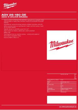 MILWAUKEE 2600 W 180 mm úhlová bruska 4933432046 A4 PDF