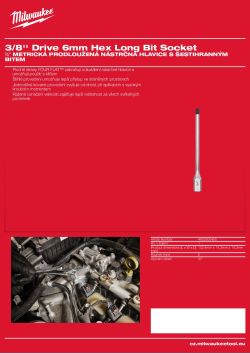MILWAUKEE 3/8'' Drive Hex Long Bit Socket 4932500450 A4 PDF