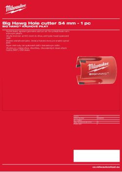 MILWAUKEE Big Hawg Hole Cutters 49569000 A4 PDF