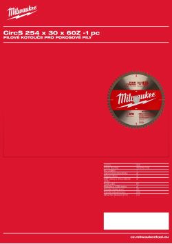 MILWAUKEE 18v pokosová pila s negativním shrnovačem. Pro řezání dřeva 4932451728 A4 PDF