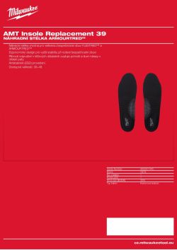 MILWAUKEE Náhradní stélka ARMOURTRED™ – velikost 39 4932501340 A4 PDF