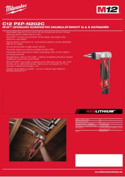 MILWAUKEE M12™ UPONOR™ subkompaktní expandér Q & E 4933441740 A4 PDF