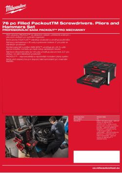 MILWAUKEE PACKOUT™ – plně vybavená 76dílná sada šroubováků, kleští a kladiv 4932501866 A4 PDF