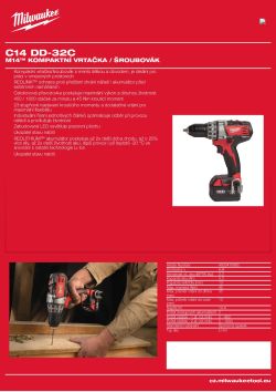 MILWAUKEE M14™ kompaktní vrtačka / šroubovák 4933416980 A4 PDF