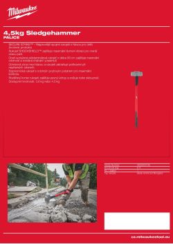 MILWAUKEE Palice 4,5 kg 4932500736 A4 PDF