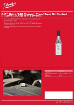 MILWAUKEE ⅜″ nástrčná hlavice TORX s otvorem T40 4932500502 A4 PDF