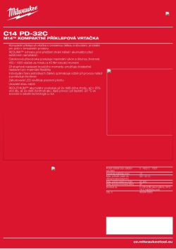 MILWAUKEE M14™ kompaktní příklepová vrtačka 4933416960 A4 PDF